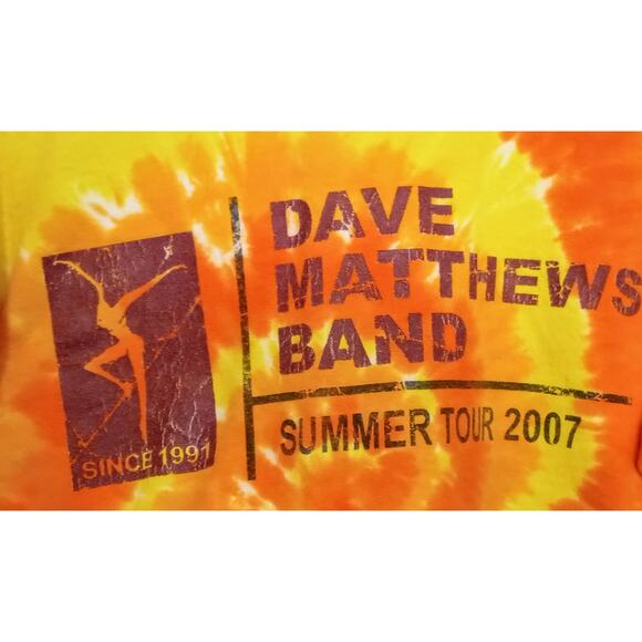 VTG Y2K Dave Matthews Band '07 Official Tour Tee Tie Dye Authentic Pigment SZ S - Picture 3 of 9